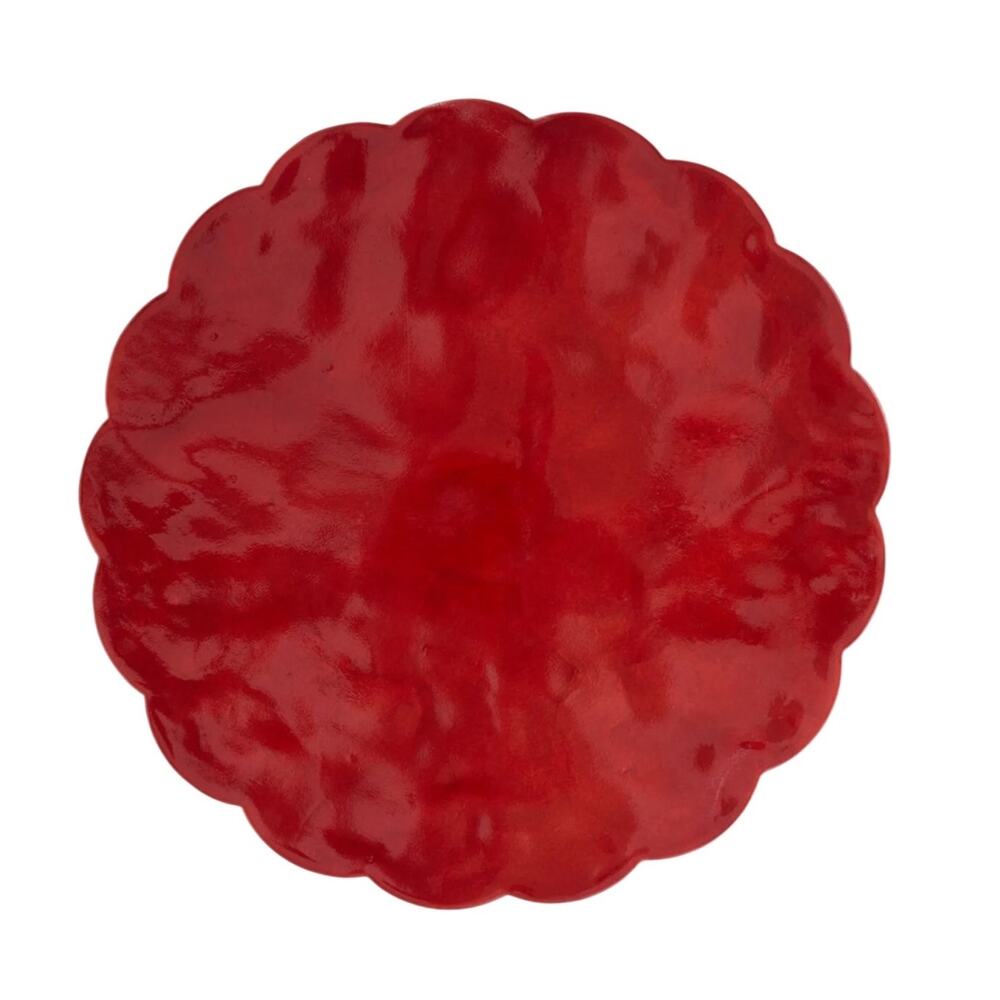Neiman Marcus Red Round Capiz Shell Placemats 14in Set of 4 $190 NEW